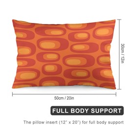 Retro Mid Century Modern Pattern Pillow Covers Decorative Lumbar Throw Pillowcase 12x20 Inch Couch Cushion Cover for Home Decor Living Room Bedroom College Dorm Bed Car Sofa Sofa