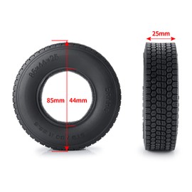 AXspeed 4pcs 25mm RC Wheel Tire Tyre Set Upgrade Parts for 1/14 Tamiya Trailer Tractor Truck