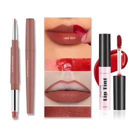 Caunmy Peel Off Lip Liner Stain Set, Long Lasting Liquid Lipstick, Matte Lip Gloss Non-Stick Transfer-proof Waterproof Lip Pen (SET 2)