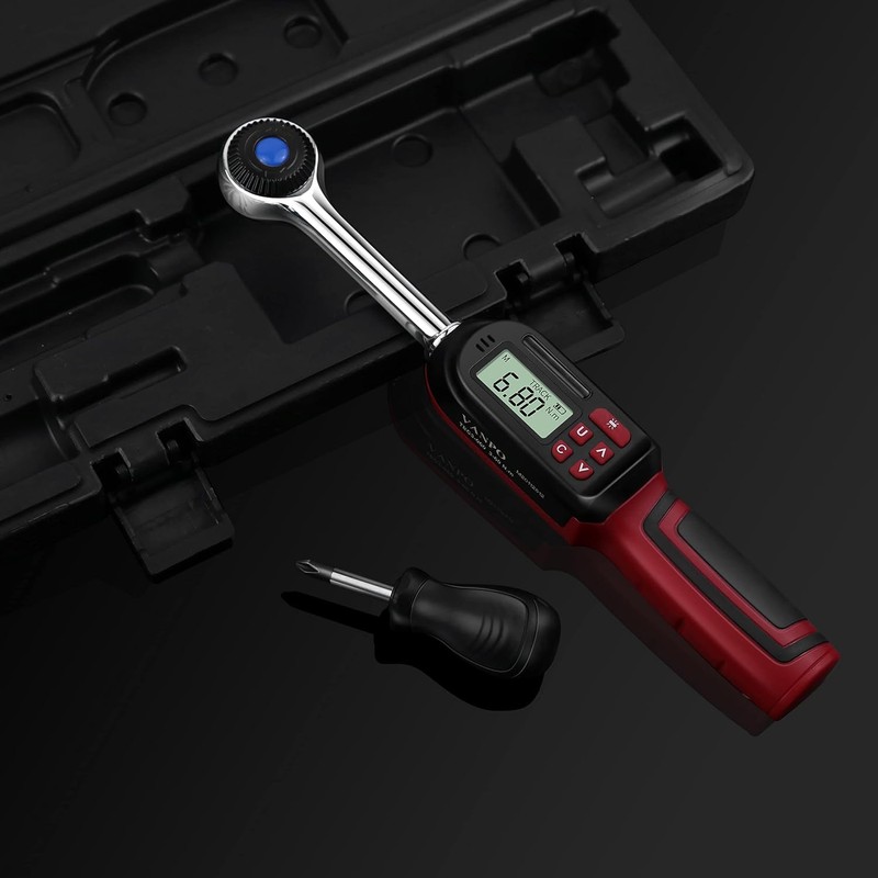 VANPO 3/8 Inch Drive Digital Torque Wrench(5-99.5 ft-lbs./6.8-135Nm), ±2% CW