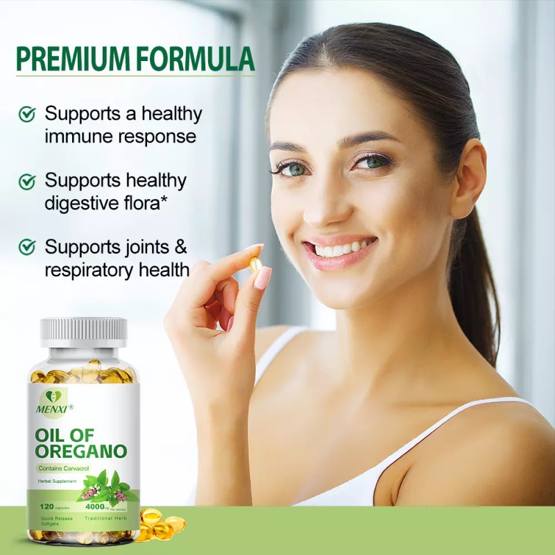 Oregano Oil Capsules - Natural Antibacterial & Immune Defense Boost