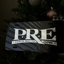 PRE Chrome Engraved License Plate - Colour: White