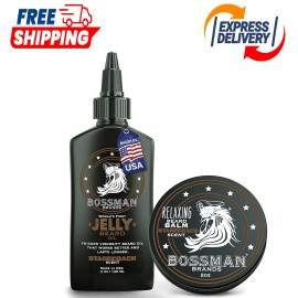 Bossman Jelly Beard Oil for Men & Beard Balm for Men Combo -4oz Made in USA