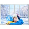 LYWYGG 7X5FT Winter Snow Backdrop White Window Photography Backdrop Christmas