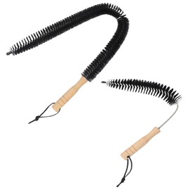 YOLUFER Dryer Vent Cleaner Wooden Handle Dryer Vent Cleaning Brush Refrigerator Condenser Coil Brush for Lint Removal (Two Size)
