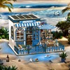 DIY Miniature House Kit, 3D Wooden Puzzle Seaside Coffee Shop