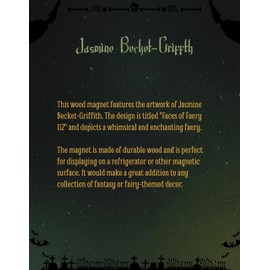 Arcane Vault - Jasmine Becket-Griffith: Gothic Fairy Tale Faces of Faery Wood Magnet, Laser-Cut, UV-Coated, 2”x3”, Ref/Decorative Magnets (1232-LM)