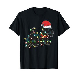 Christmas Lights Scottie Dog Lover Funny Xmas Gift T-Shirt