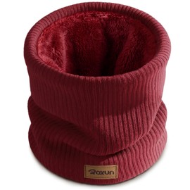 ROXUN Winter Neck Gaiter, Neck Warmer Cover Ski Gaiters for Men/Women Fleece Thick Elegant Stylish Wine Red