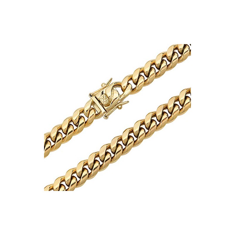 HarlemBling Mens Heavy Miami Cuban Link Chain - 10mm Thick