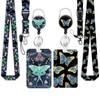 2 Pack Butterfly Lanyards for Id Badges, Retractable ID Badge