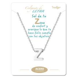 cotigo Initial Necklace Stainless Steel Women's Necklace with Small Letter A-Z Pendant - Jewellery Gift for Mother, Birthday, Girlfriend or Friends, Colour Silver and Golden, stainless steel