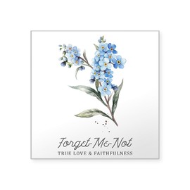 CafePress Forget Me Not True Love and Faithfulness Sticker Square Bumper Sticker Car Decal