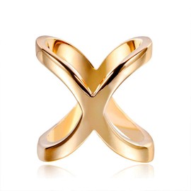 Women's X Shape Silk Scarf Clip Ring Elegant Scarves Clip Buckle Holder for Wedding Party (Gold, L-0.94")