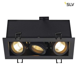 SLV Ceiling Build-In Spotlight Kadux 3 Downlight 3 x GU10/230 V/Clip Feathers Black 115530
