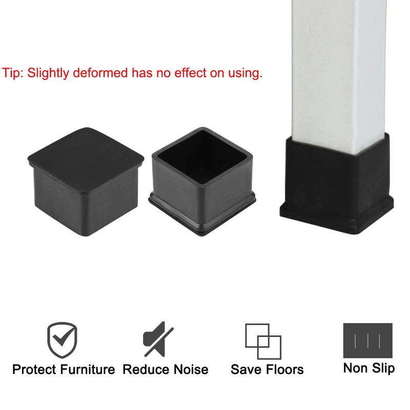 sourcing map Rubber Furniture Caps 40mm x 40mm Square Shaped