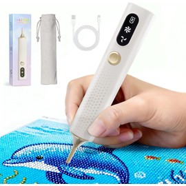Haroopet Electric Diamond Painting Pen, Cordless Diamond Art Vacuum Pen no Wax Needed, Rechargeable Diamond Painting Tools, Adjustable Suction Mode Diamond Art Kits Accessories for Adults & Kids