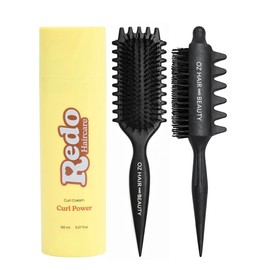 Oz Essentials Curl Boss Trio – Curl Defining Brushes & Curl Cream Set - Black