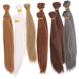 COHEALI 12pcs Heat Resistant Doll Wigs Cute Simulation Hair Extensions for Doll Styling Realistic High Temperature Wigs for DIY