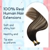 Ugeat I Tip Hair Extensions Real Human Hair Natural Black