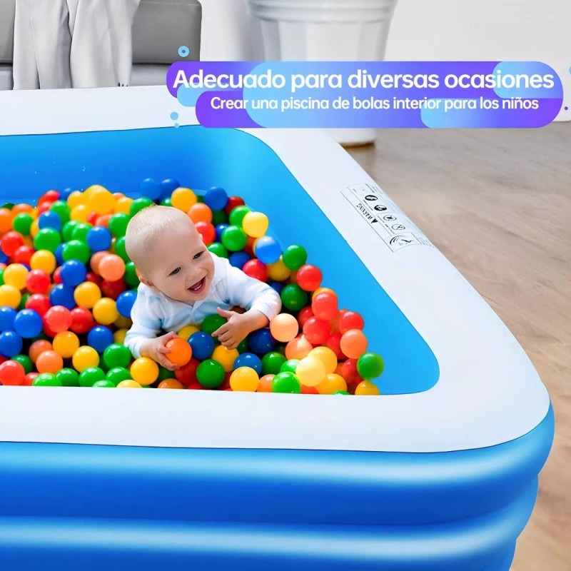 Qilay Alberca Inflable Rectangular Familia Piscinas 181x141x46cm