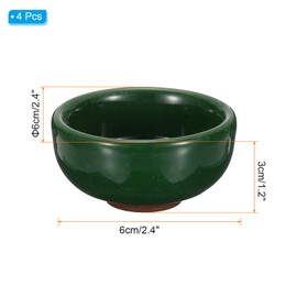 PATIKIL Ink Plates for Chinese and Japanese Calligraphy, Ceramic Ink Holder, Rest Ink Water Plate for Traditional Beginner Exercise Painting, Pack of 4, Dark Green