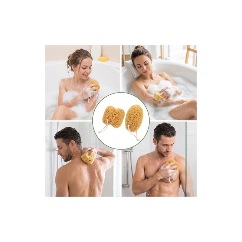 piezas de esponja de baño, esponjas marinas naturales para ducha,