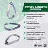 HIGHCRAFT ITSO-HQ114-10 Swivel Loop Pipe Hanger, Pre-Galvanized Steel, 1-1/4 in,