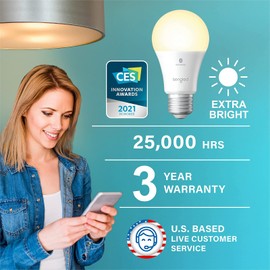 Sengled Alexa Light Bulbs 100W Equivalent, Smart Light Bulbs 1500 LM Bluetooth Mesh, Smart Bulbs That Work with Alexa Only, High Brightness, Soft White A19 2700K Dimmable Bulb, No Hub Required, 2 Pack