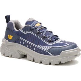 Caterpillar Invader Sport, Women's, Navy/Gray, Comp Toe, EH, Slip Resistant, Low Athletic, Work Shoe (8.5 M)