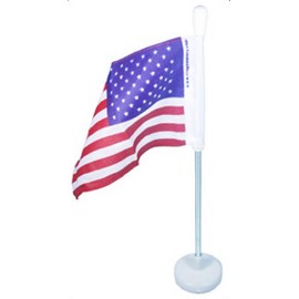 USA Car Flag with Magnetic Base and Flexible Flag Pole - White