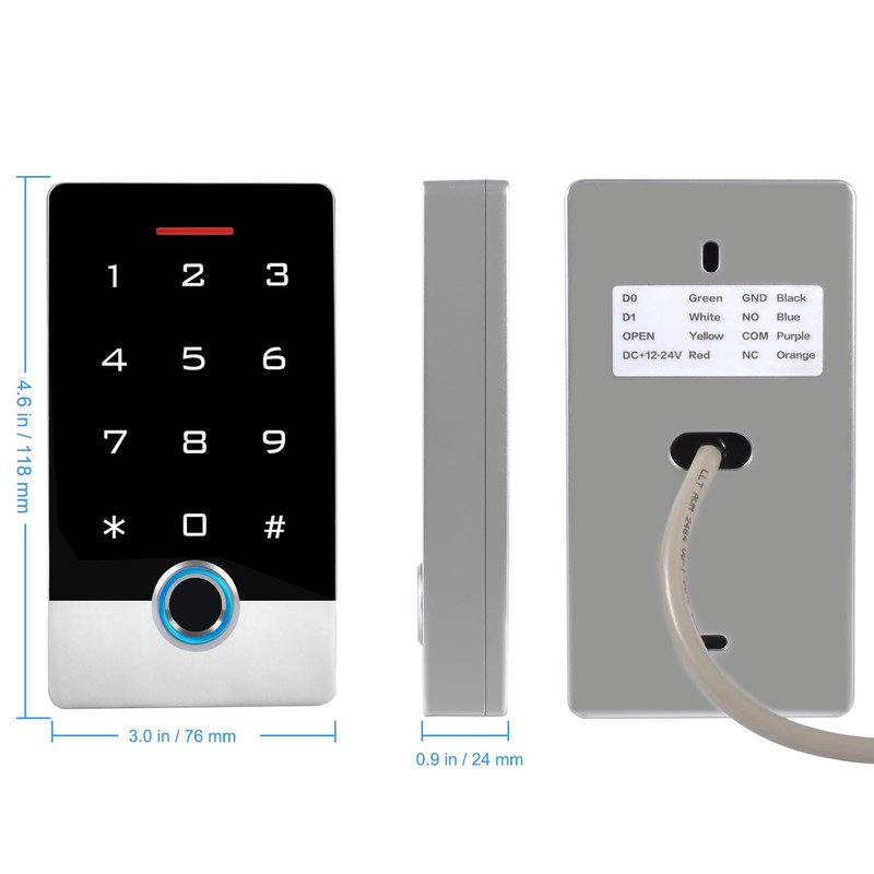 Wireless WiFi TUYA Access Control System, Fingerprint Password Stand-Alone Door