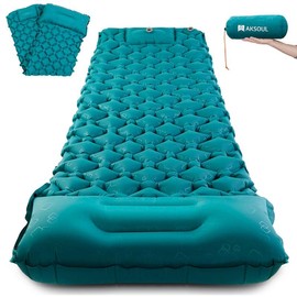 AKSOUL Inflatable Sleeping Pad 75*22 In Camping Mat Waterproof Camping Mattress for Backpacking, Hiking, Traveling, Blue - Color: Green