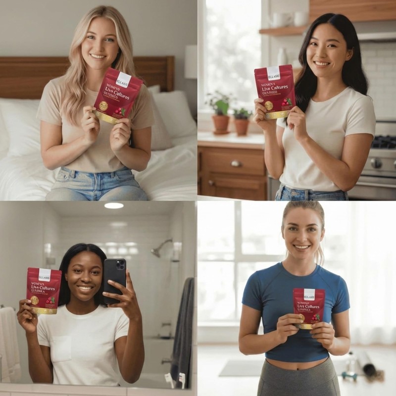 ELLASIE Cranberry Gummies for Women with Probiotics – 5 Billion