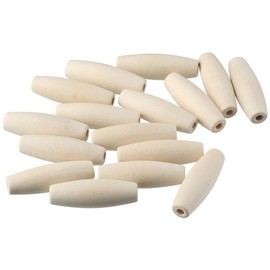 YYlingx 50Pcs 14 * 45MM Unfinished Natural Wood Beads Oval Large Tube Spacer Loose Cylinder Shaped Barrel Beads for Craft Jewelry Making