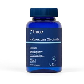 Glicinato de Magnesio Minerales Traza 120mg - Fortaleza Ósea y Apoyo Muscular - Suplemento de Magnesio para Ayudar a Patrones de Sueño Saludables y...