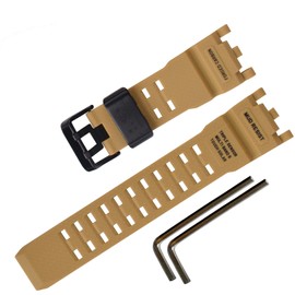 Waterproof Rubber Watch Strap for Casio for G-shock GWG-2000 Mudmaster,Wirstband accessories for Men (Black Ring/Khaki)