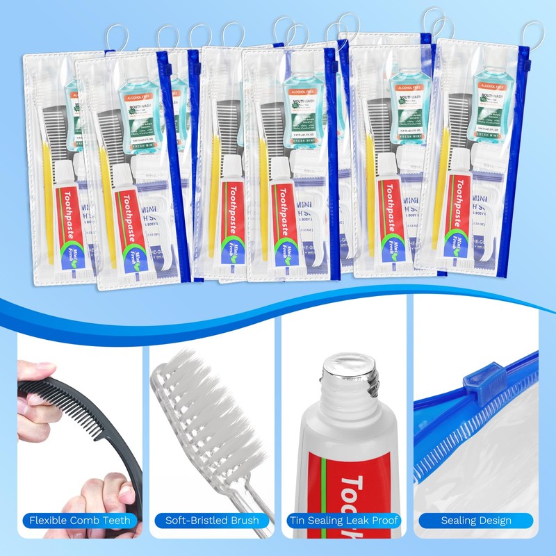 Personal Hygiene Kit Bulk,50 Pack Yellow Basic Travel Toiletry Set