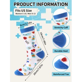 Chicingyou 30 Pairs Novelty Nurse Socks for Women, Nurse & Dentist Gifts, Cute Design Dental Assistant Accessories