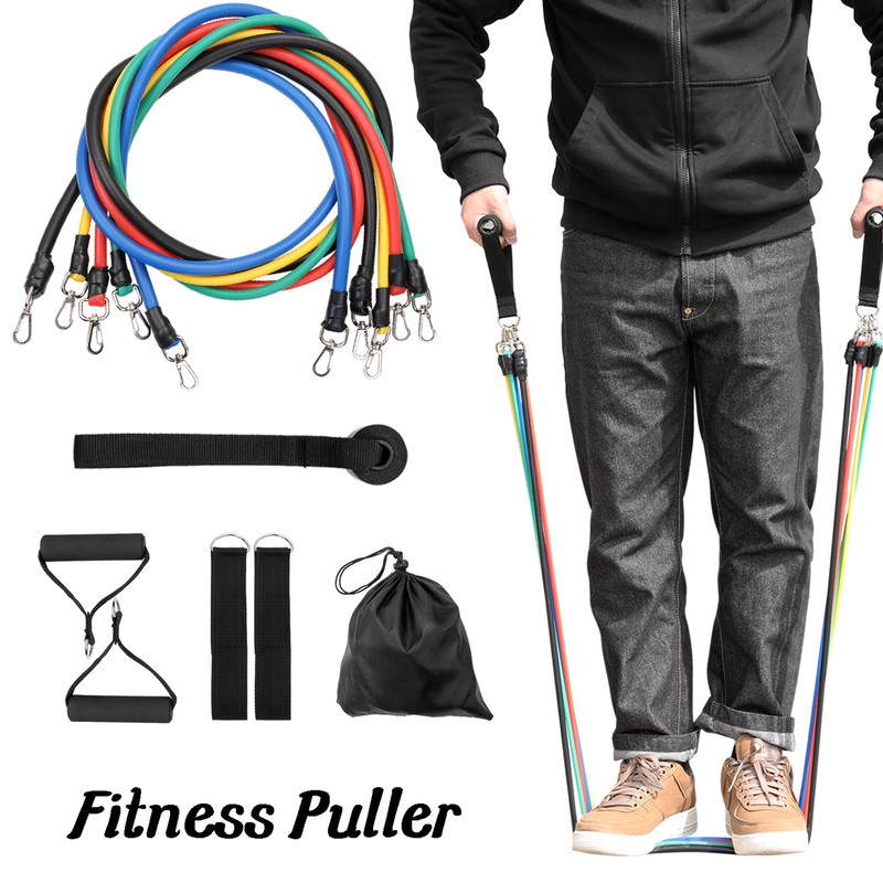 11 Pcs/Set Puller Multi-functional Muscle Strength Yoga Training Rope Resistance