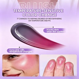 2PCS Cream Blush Stick pH-Activated,pH Blush Multi-Use for Eyes,Lips Cheeks