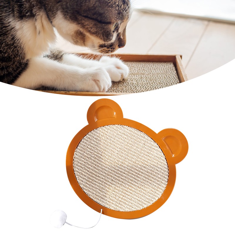 Sisal Cat Scratching Board Cartoon Cute Bear Head Shape Grinding