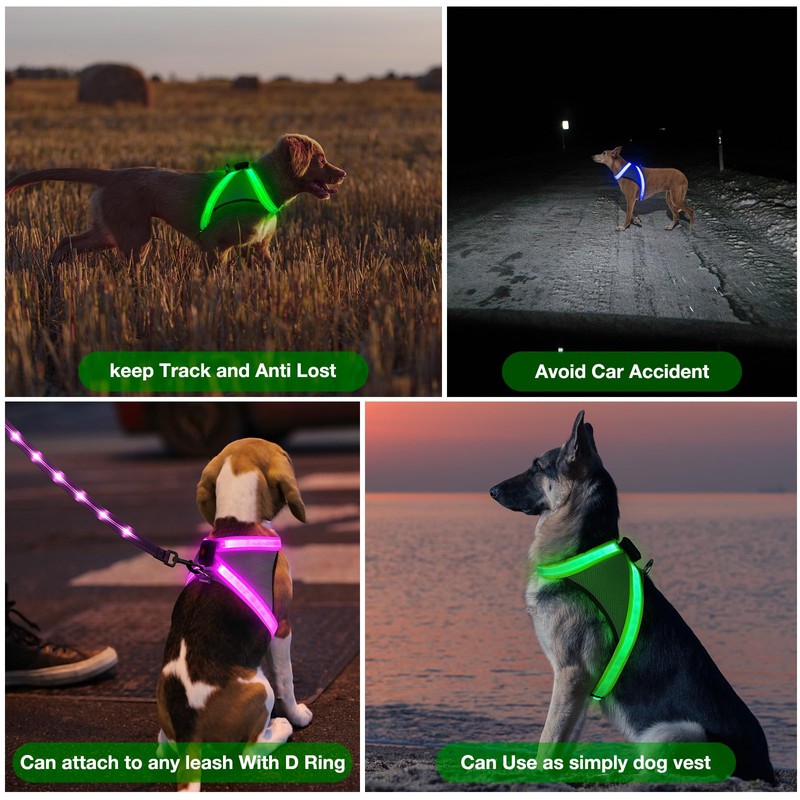 ChalkLit Light Up Dog Harness, No Pull Led Dog Harness