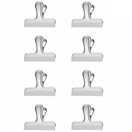 8 Stück Verschlussklammern aus rostfreiem Edelstahl,Hochbelastbar Luftdichter Verschlussgriff Klammern für Tags Taschen, Foto, Geschäfte, Küche und Büro