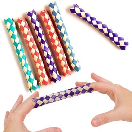 6 X Chinese Finger Trap Magic Trick Joke Party Bag Toy Christmas Stocking Filler
