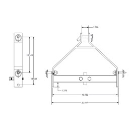 Impact Implements Three-Point Adapter to Sleeve Hitch for Cat-0 Tractors