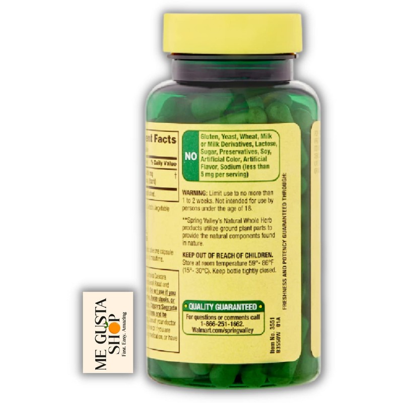Spring Valley Cascara Sagrada Digestive Health Dietary Supplement 450 mg,