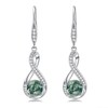 DONGHU Moss Agate Infinity Dangle Earrings - Sterling Silver Leverback