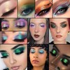 Glittering Shimmer Blue Green Eyeshadow, Metallic Chameleon Duochrome Eye Makeup