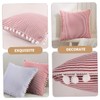 CHILDWEET Soft Stripe Throw Pillow Cover Creative Red Striped Design